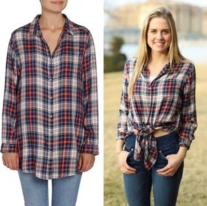 NWT - Plaid Tunic - Can be worn tied or untied!
